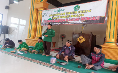 PCNU Padang Bersama YP Al-Maarif Sidoharjo Way Panji Gelar Kegiatan Santunan Anak Yatim